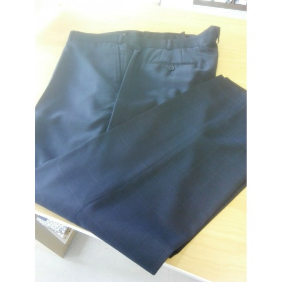 BROOK TAVERNER "MILLER" NAVY CHECK TROUSER - SIZE 48R 48" UNFINISHED BROOK TAVERNER "MILLER" NAVY CHECK TROUSER - SIZE 48R 48" UNFINISHED