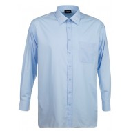 Espionage Plain Collar Long Sleeve Shirt - Blue