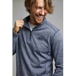 Weird Fish 1/4 Zip Marled Fleece - Navy