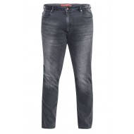 D555 Benson Extra Tall Tapered Fit Stretch Jeans - Grey Stonewash