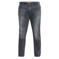 D555 Benson Extra Tall Tapered Fit Stretch Jeans - Grey Stonewash