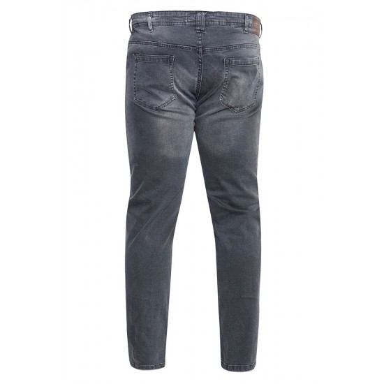 D555 Benson Extra Tall Tapered Fit Stretch Jeans - Grey Stonewash