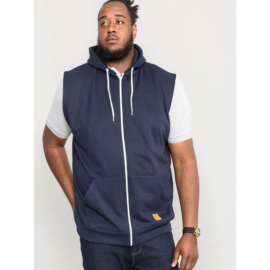 D555 Blake Sleeveless Hoodie - Navy