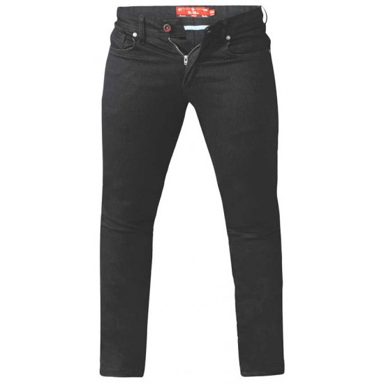 D555 Claude Extra Tall Tapered Fit Stretch Jeans - Black