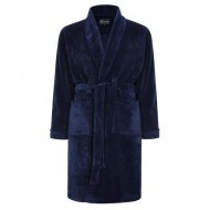 Kam Velour Dressing Gown - Navy