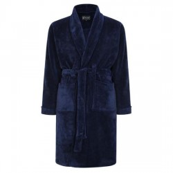 Kam Velour Dressing Gown - Navy