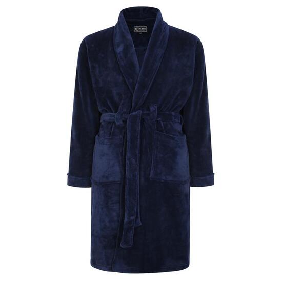 Kam Velour Dressing Gown - Navy