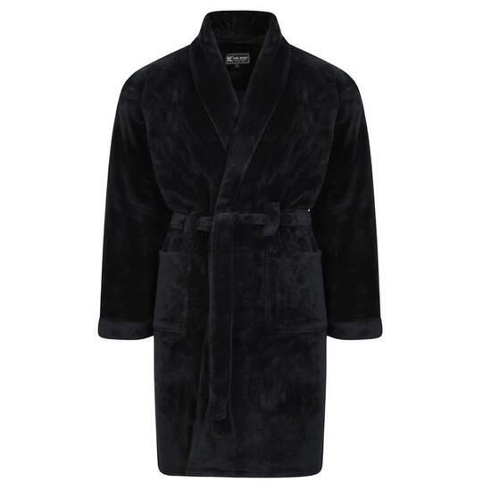 Kam Velour Dressing Gown - Black