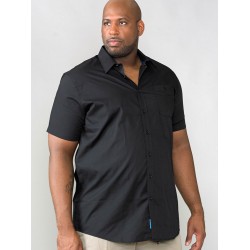 D555 Aeron Easy Iron Classic Short Sleeve Shirt - Black