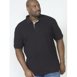 D555 GRANT FULLY COMBINED PIQUE POLO SHIRT BLACK