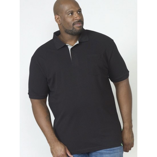 D555 GRANT FULLY COMBINED PIQUE POLO SHIRT BLACK D555 GRANT FULLY COMBINED PIQUE POLO SHIRT BLACK