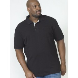 D555 Grant Pique Polo Shirt - Black