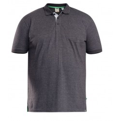 D555 Grant Pique Polo Shirt - Charcoal