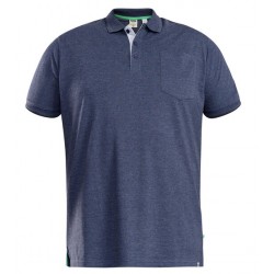 D555 Grant Pique Polo Shirt - Denim Marl