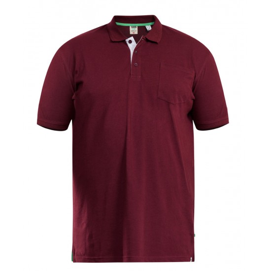 D555 GRANT FULLY COMBINED PIQUE POLO SHIRT MAROON D555 GRANT FULLY COMBINED PIQUE POLO SHIRT MAROON