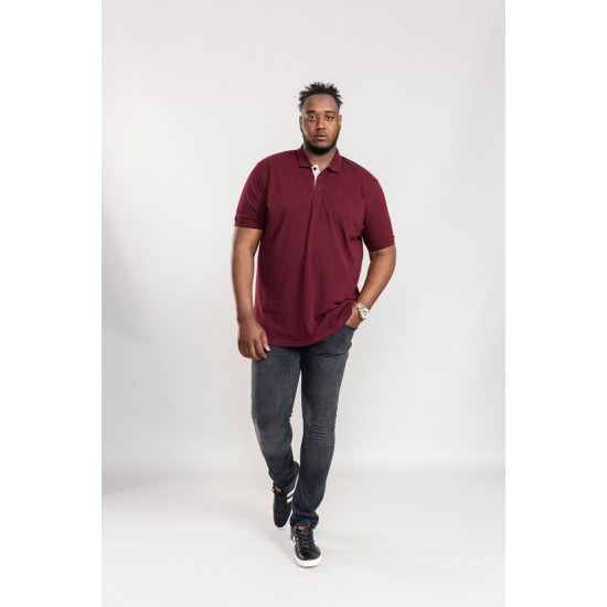 D555 Grant Pique Polo Shirt - Maroon