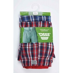 D555 Plaid Pack of 2 Woven Boxer Shorts