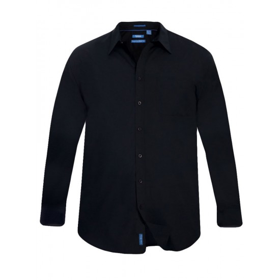 D555 Corbin Easy Iron Classic Long Sleeve Shirt - Black