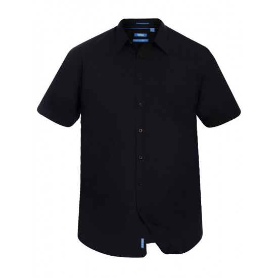 D555 Aeron Easy Iron Classic Short Sleeve Shirt - Black