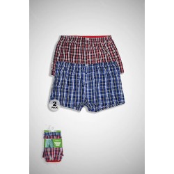 D555 Plaid Pack of 2 Woven Boxer Shorts