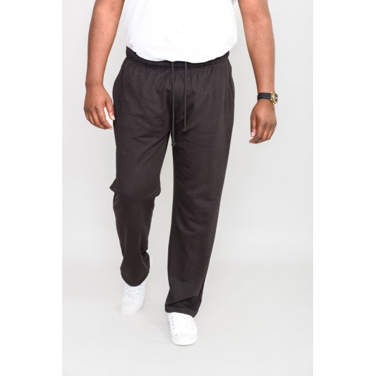 D555 Rory Lightweight Jogging Bottoms with Open Hem - Black