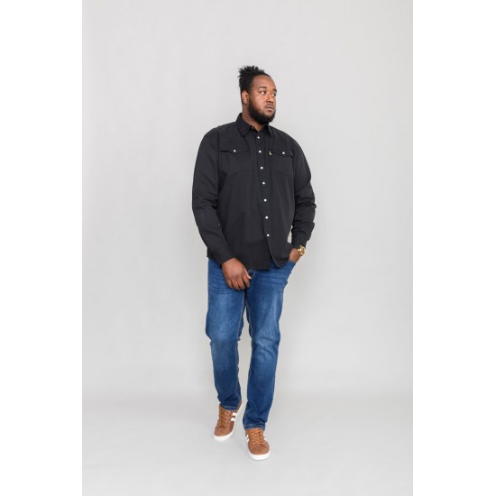 Duke Western Style Denim Shirt - Black