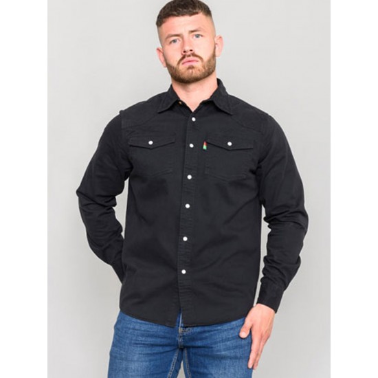 Duke Western Style Denim Shirt - Black