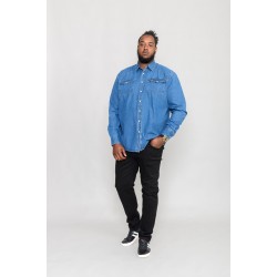 Duke Western Style Denim Shirt - Stonewash