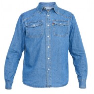 Duke Western Style Denim Shirt - Stonewash